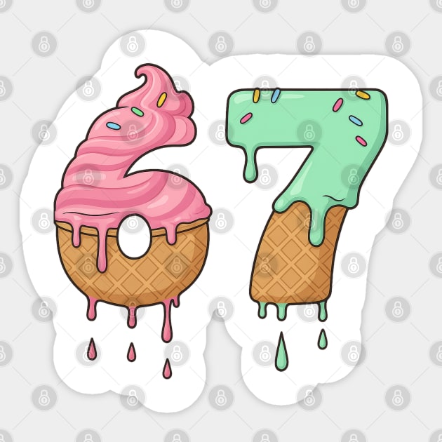 Sweet Scoop 67 – Drippy Ice Cream Cone Design Sticker by Shit Post Hero